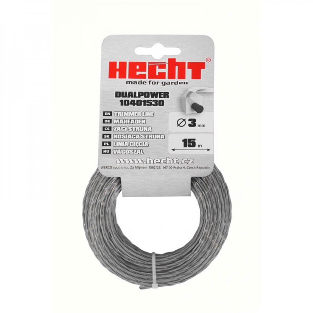 Fir rasucit - patrat - HECHT 10401530 - 3.0 mm x 15 m Fir rasucit - patrat - HECHT 10401530 - 3.0 mm x 15 m