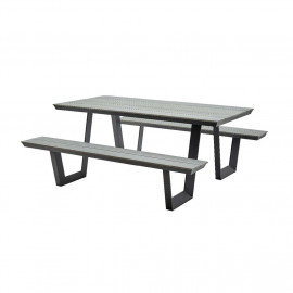 Masa cu doua banci HECHT BELIZE GREY