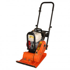 Placa compactoare unidirectionala Bisonte PC65-H, 10.5 kN, motor Honda, benzina 5.5 cp, greutate 60 kg